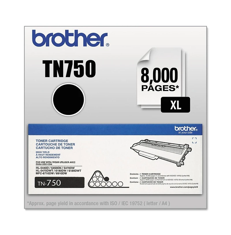 Brother TN750 8000-Page Yield Toner