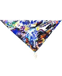Dai Moda Frenzy Print Versa Scarf with logo hardware