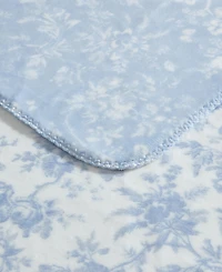 Laura Ashley Bedford Printed Plush Reversible Throw, 70" x 50"