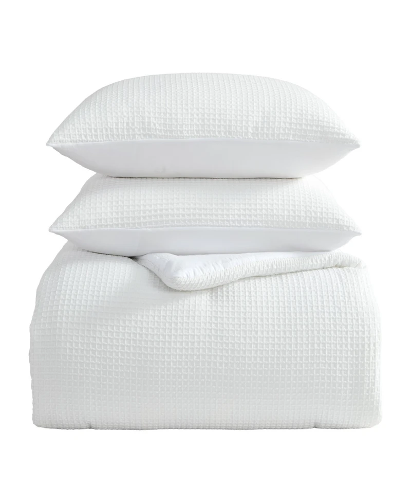 Laura Ashley Waffle Solid -Pc. Comforter Set
