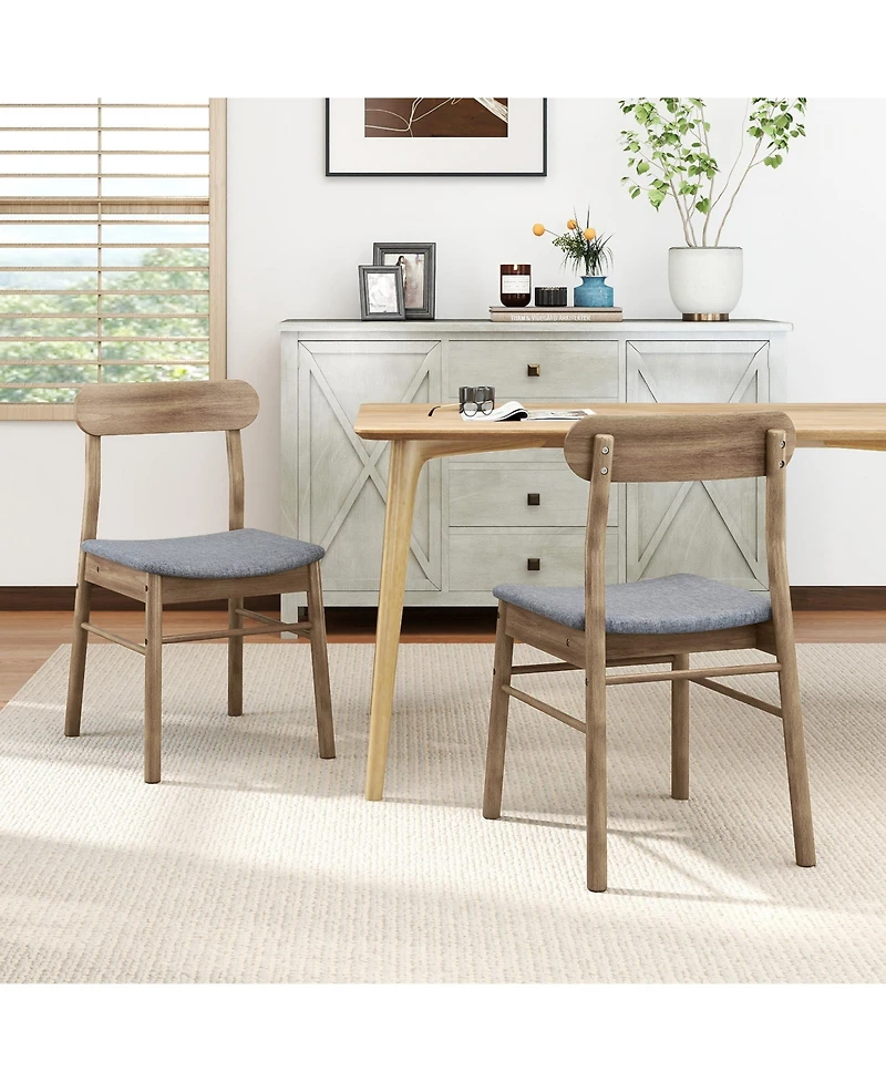 Slickblue Kitchen Armless Dining Chairs Set of 2 Upholstered Wood Frame