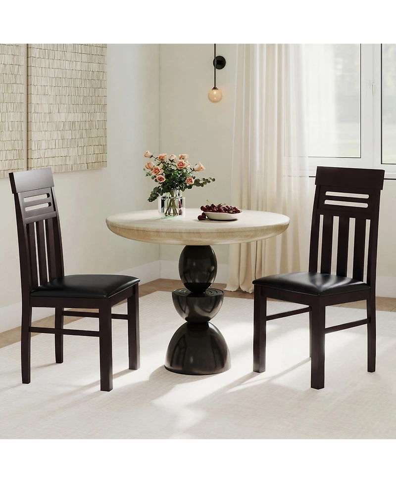 Slickblue Set of 2 High Back Dining Chairs for Kitchen Room