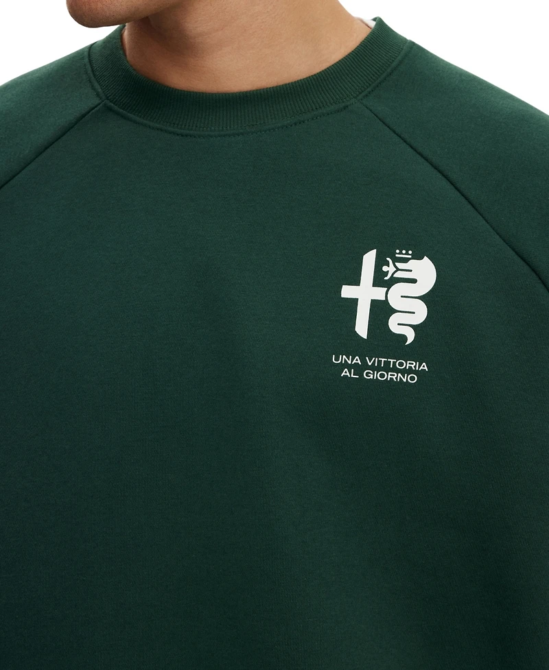Cotton On Men's Modern Box-Fit Alfa Romeo Sweatshirt