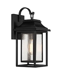 John Timberland Cecile 18 1/4" High Mission Framed Box Outdoor Wall Light Fixture Mount Porch House Waterproof Shiny Black