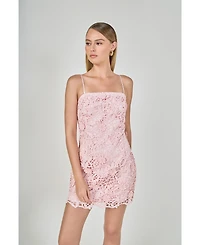 endless rose Women's 3D Sequins Lace Mini Dress