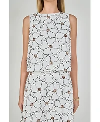endless rose Women's Floral beaded Sleeveless top