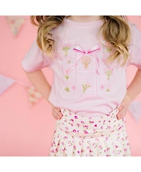 Sweet Wink Toddler Girls Bouquet Bow Short Sleeve T-Shirt