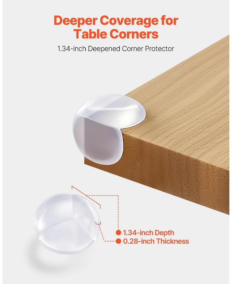 Sugift Corner Protectors Baby Proofing, 24 Pack Clear Table Corner Guards for Baby Safety