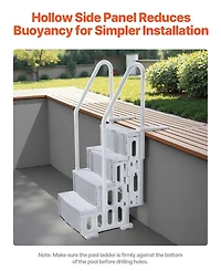 Inolait 4-Step Swimming Pool Ladder with Non-Slip Steps and Double Handrails 400 lbs Capacity