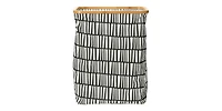 Household Essentials Bamboo Rimmed Rectangular Krush Container Hamper with Cutout Handles