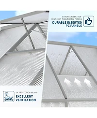 gaomon 6'X4' Aluminum-Framed Polycarbonate Greenhouse, Heavy Duty Polycarbonate Greenhouse with Quick Setup Structure and Roof Vent
