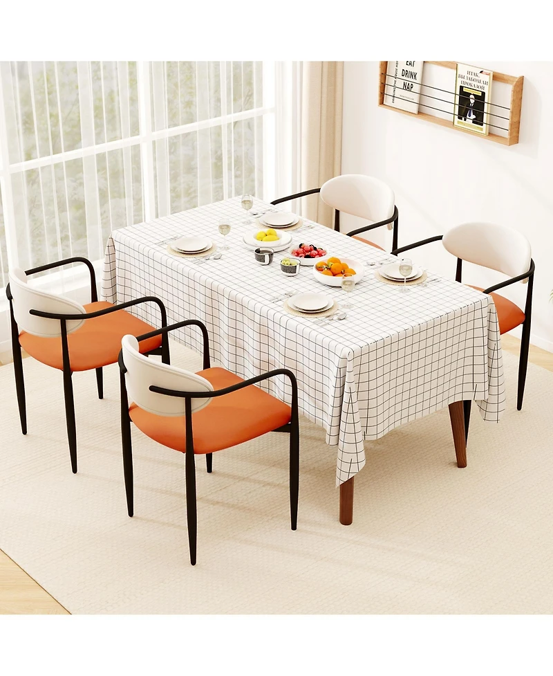 Slickblue Set of 2 Dining Chairs with Cushioned Seat and Curved Back