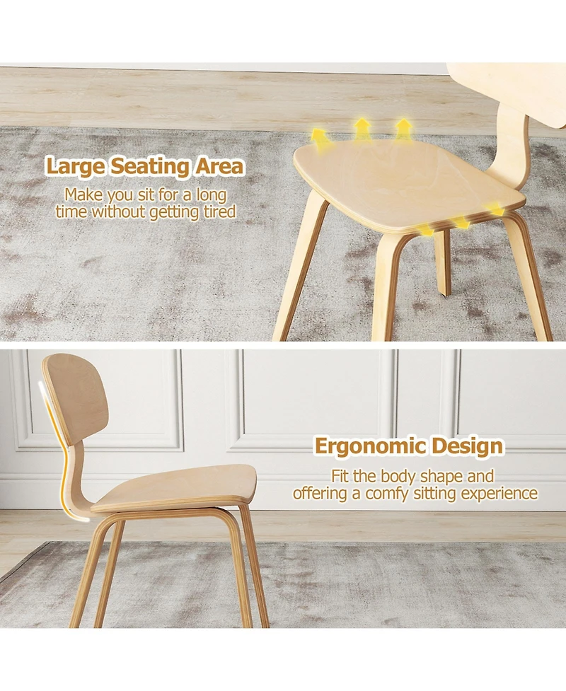 Slickblue Set of 2 Modern Dining Chairs with Wide Comfortable Seat