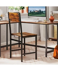 Slickblue Set of 2 Industrial Dining Side Chairs with Metal Frame and Slanted Back Support