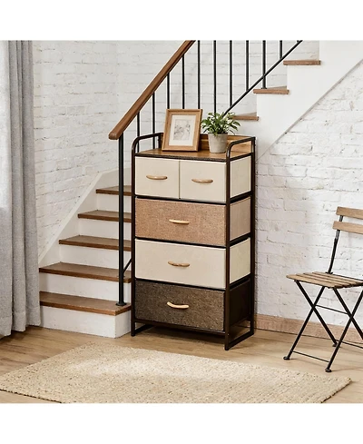 Clihome 5 Drawer Dresser Storage Tower, Organizer Unit for Hallway Entryway Laundry Living Room
