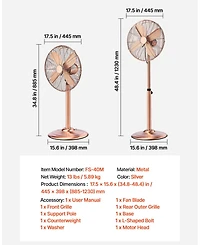 Mecale 16 Inch High Velocity Pedestal Fan 1450 Cfm Metal