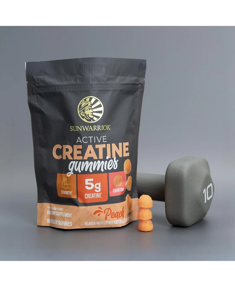 Sunwarrior Active Creatine Gummies Peach 90 Count 5g Creatine