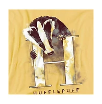Harry Potter Men's Hufflepuff Watercolor Crest T Shirt