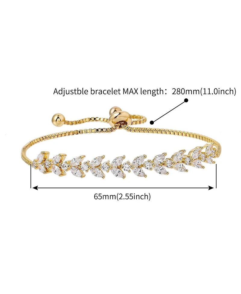 Gnuadz Gold Plated Bridal Tennis Bracelet Women Cz Chain