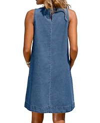 Cupshe Women's Day Trip Denim Mini Beach Dress
