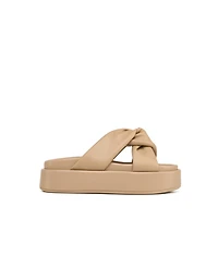 JSlides Women's Yvette Leather Platform Sandal