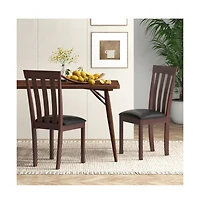 Slickblue Wooden Kitchen Dining Chairs Set of 2 with Upholstered Seat