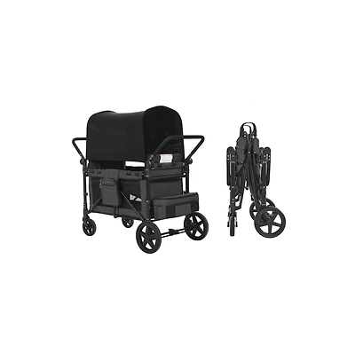 Sugift 4 Seat Wagon Stroller 330 lb Foldable Push Pull with Canopy