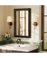 Apmir 16" x 24" Inch Thick Metal Framed Wall Mirrors for Bedroom