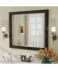 Apmir 32" x 36" Inch Thick Metal Framed Wall Mirrors for Bedroom