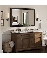 Apmir 55" x 36" Inch Thick Metal Framed Wall Mirrors for Bedroom