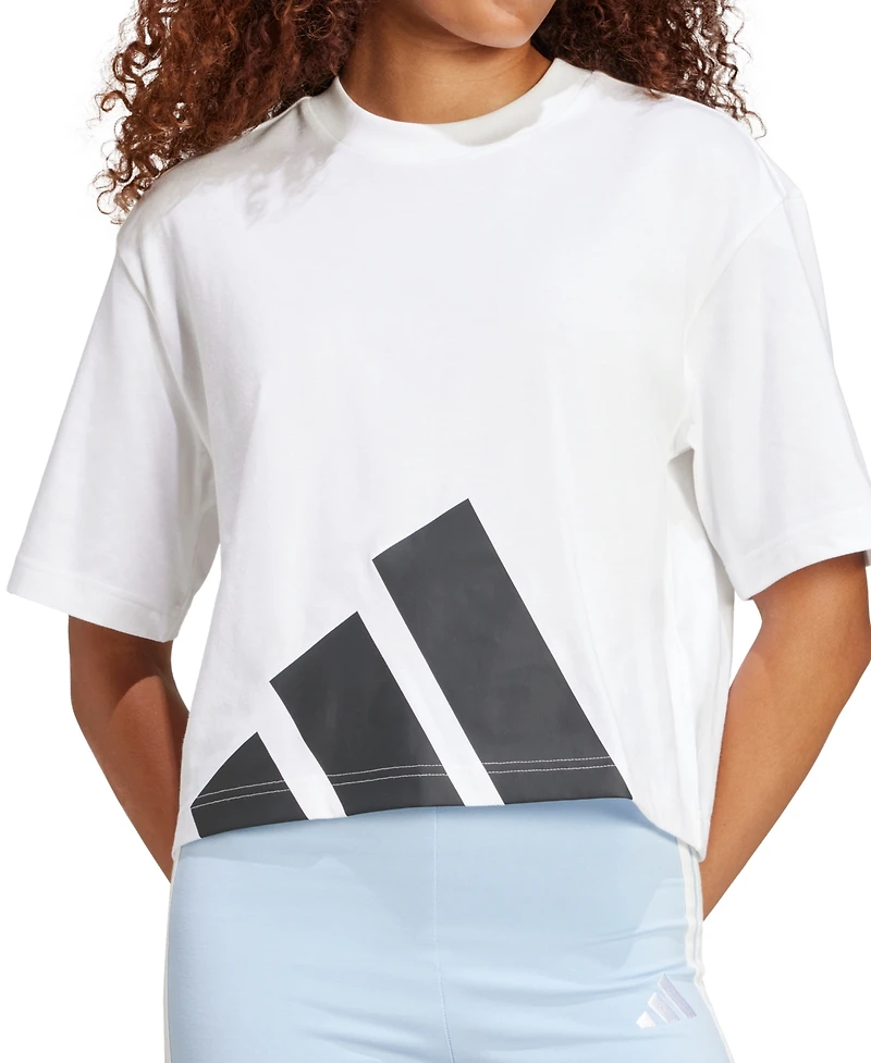 adidas Women's Cotton Logo Boxy Short-Sleeve T-Shirt