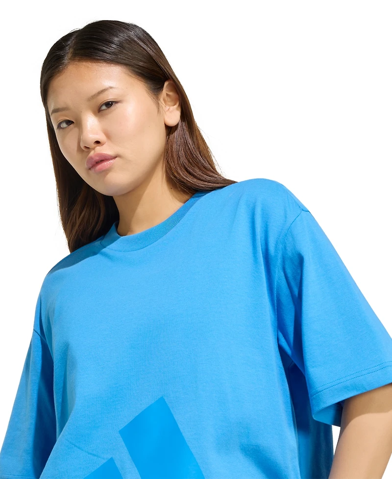 adidas Women's Cotton Logo Boxy Short-Sleeve T-Shirt