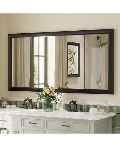 Apmir 60" x 30" Inch Thick Metal Framed Wall Mirrors for Bedroom