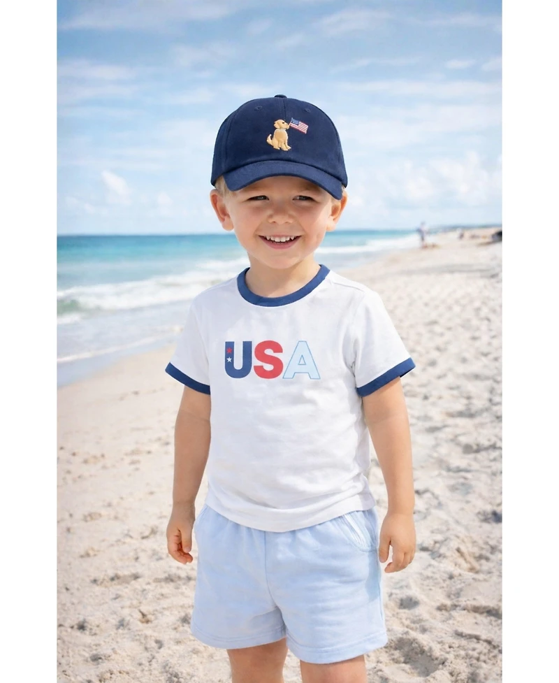 Bits and Bows Little/Big Unisex American Dog Baseball Hat