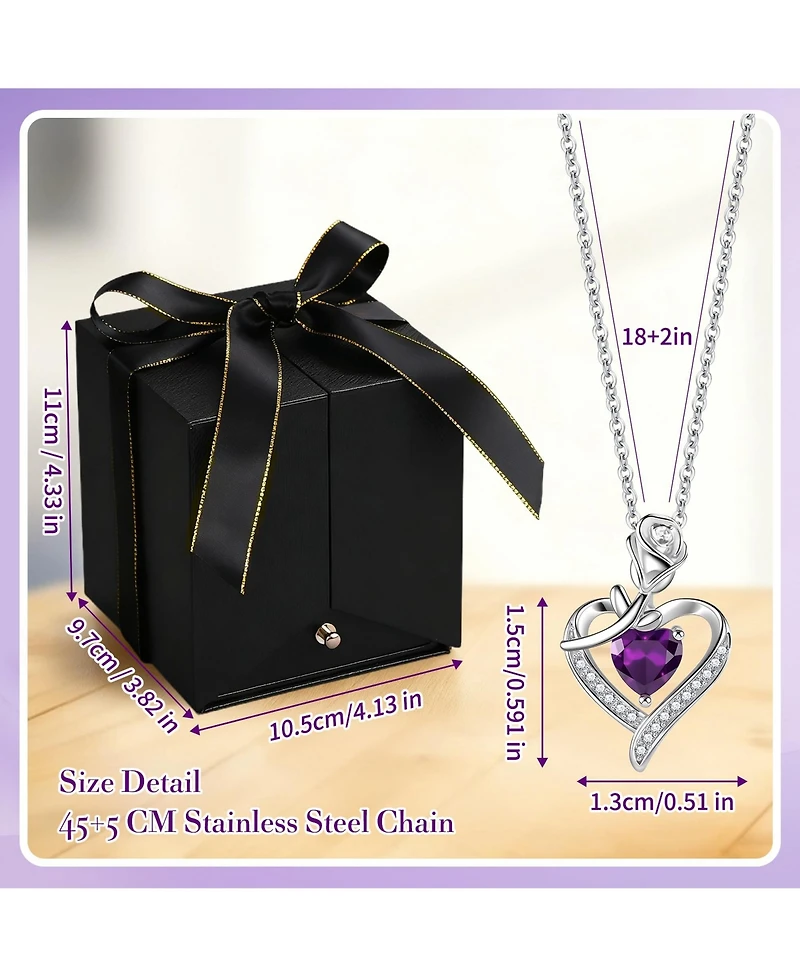 Gnuadz Preserved Rose Necklace Gift For Her