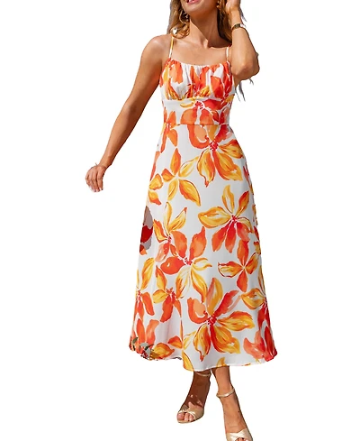 Cupshe Women's Floral Print Cami Midi Dress