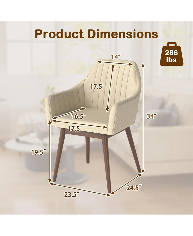 Slickblue Dining Chairs Set of 2 Upholstered Accent with Cushion Seat and Backrest