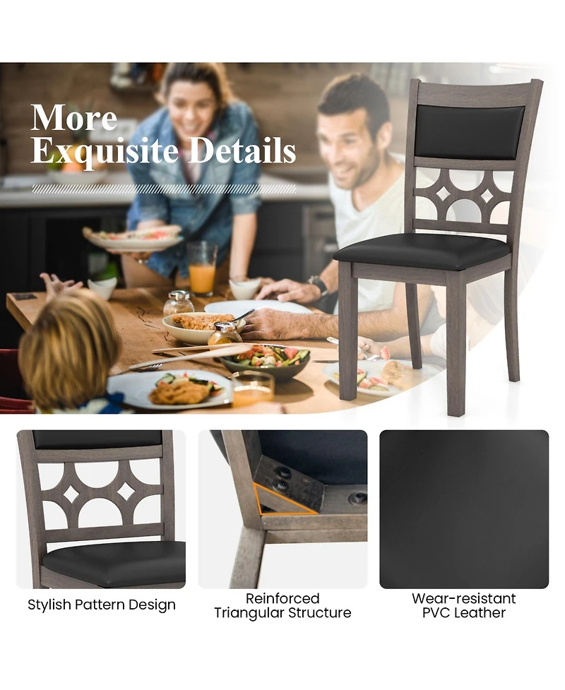 Slickblue Modern Dining Chair Set of 2 with Upholstered Seat and Padded Backrest