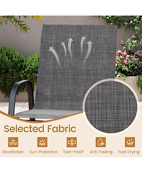 Sugift 29 in Fabric Bar Height Patio Stools Set of 2 with Armrests