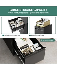 gaomon 3 Drawer Metal File Cabinet, Vertical File Cabinet with Lock, Heavy Duty Storage for Letter/Legal/A4/F4 Documents, Easy Assembly