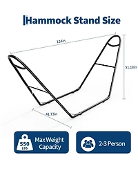 gaomon Portable Heavy Duty Universal Hammock Stand with Hooks and Chains for Outside, Patio, Backyard