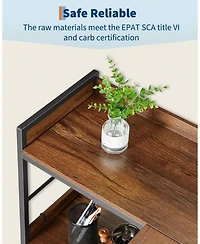 Gaomon 5-Tier Corner Bookshelf with 4 Hooks