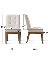 Maison Boucle abric Upholstered Dining Chairs Set of 2, High Back, Solid Wood