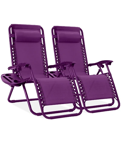 Best Choice Products Set of 2 Zero Gravity Lounge Chair Recliners for Patio