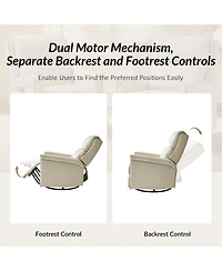 Hulala Home Medlin Transitional Faux Leather Dual Motor Swivel Rocker Recliner with Usb Ports