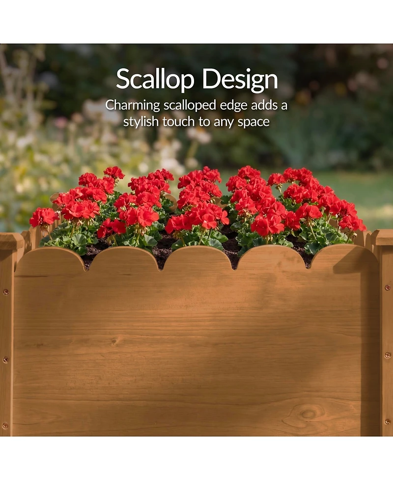 Best Choice Products Raised Garden Bed, Elevated Wooden Planter for Yard Foot Caps, Liner