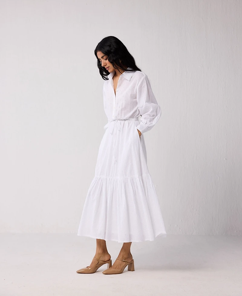 Reistor Women's Reisto Embroidered Flowy Tiered Maxi Dress