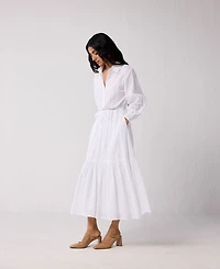 Reistor Women's Reisto Embroidered Flowy Tiered Maxi Dress