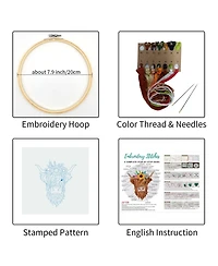Gnuadz Highland Cow Embroidery Kit Beginners Diy Needlepoint