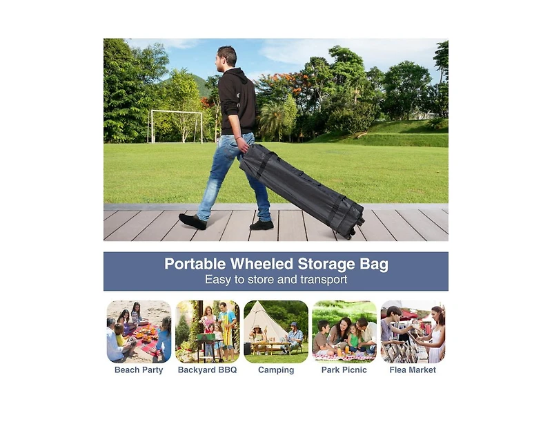 Boyel Living Pop up Canopy Tent with 4 Sidewalls Mesh Netting Wheeled Bag.
